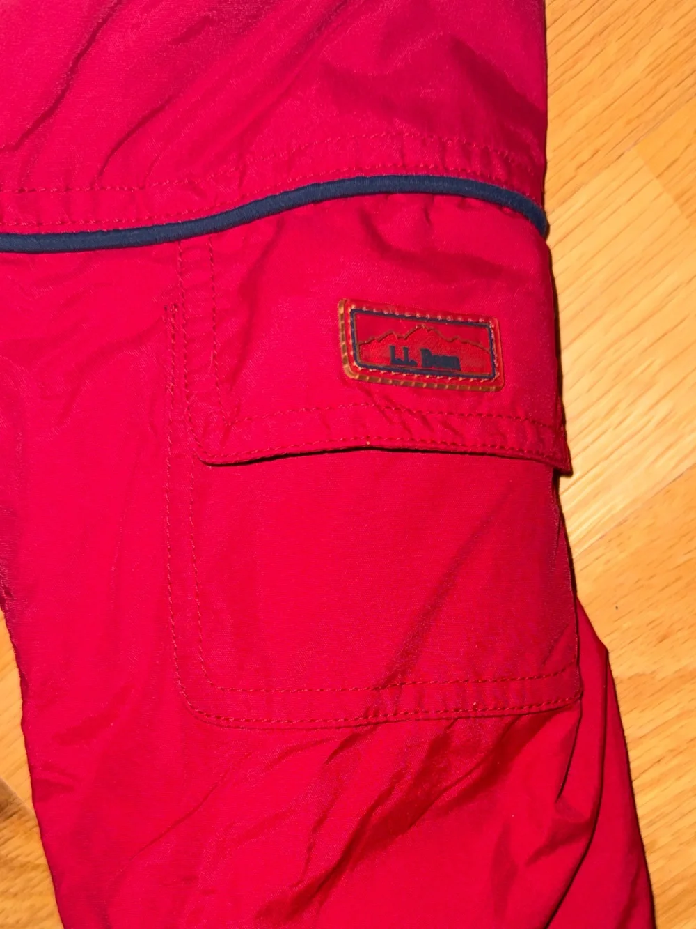 L.L. Bean Boy’s Thinsulate Parka Red/Navy Full Zip Size 4T Hidden Hood